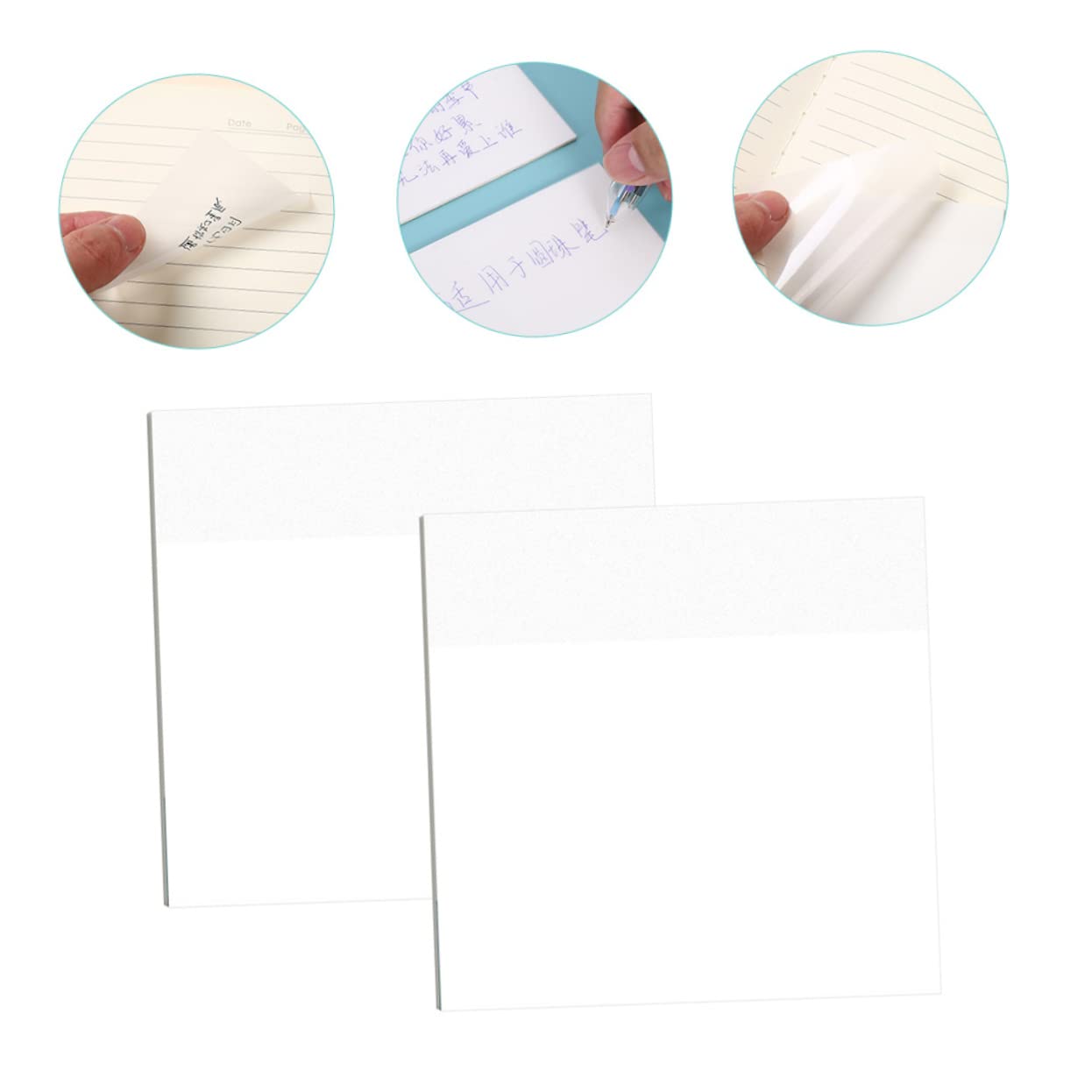 MAGICLULU 800 Feuilles Notes Autocollantes Transparentes Papier Bloc-notes Collant Liste De Choses à Faire Fournitures De Bureau Autocollant Étanche Translucide Pvc Auto-adhésif Étudiant