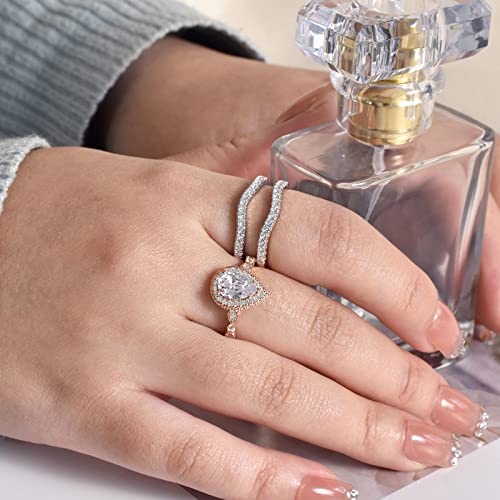 Image of Newshe Jewellery Wedding Rings for Women Bridal Sets Engagement Ring
