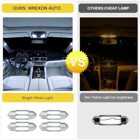 Wrexon 4PCS DE3175 LED Bulb 31mm CANBUS, White Festoon Interior Light - 4