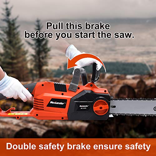 MaxLander Electric Chainsaw, 15Amp Corded Chainsaw,15m/s Driect Drive with 18 Inch Chain and Bar Tool Less Chain Tension,Professional Powerful Fast Cut