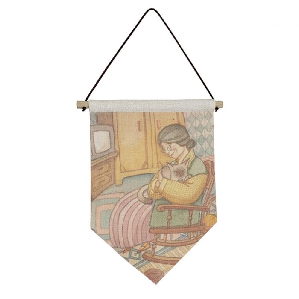 Drapeau toile suspendu aquarelle chat pour salon chaleureux - 4