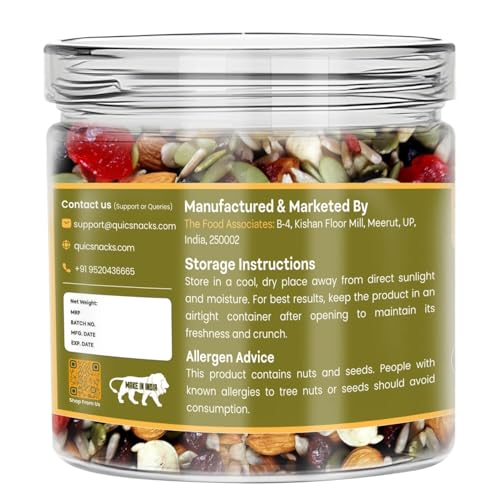 Image of QuicSnacks 9-in-1 Cardioboost Seed Mix 200g | Omega-3 Rich Trail Mix | Crunchy & Flavorful Snack | Healthy Nuts & Dry Fruits for Heart Health & Circulation