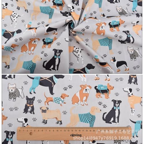 BrightGlow 8 Stück 25 * 20cm Baumwollstoff Stoffpakete 100% Baumwolle Quiltingstoff Bündel ZUN Nähen DIY Handwerk Patchwork Stoffe Baumwolltuch Quilting Stoffreste Katzen & Hunde