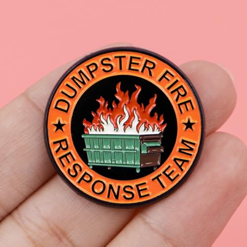Dumpster Fire Response Team Enamel Pins, 3Pcs/5Pcs Trash Fire Sarcastic Button Brooch Office Humor Badge Creative Funny Work Decorative Gift Jewelry Accessories2