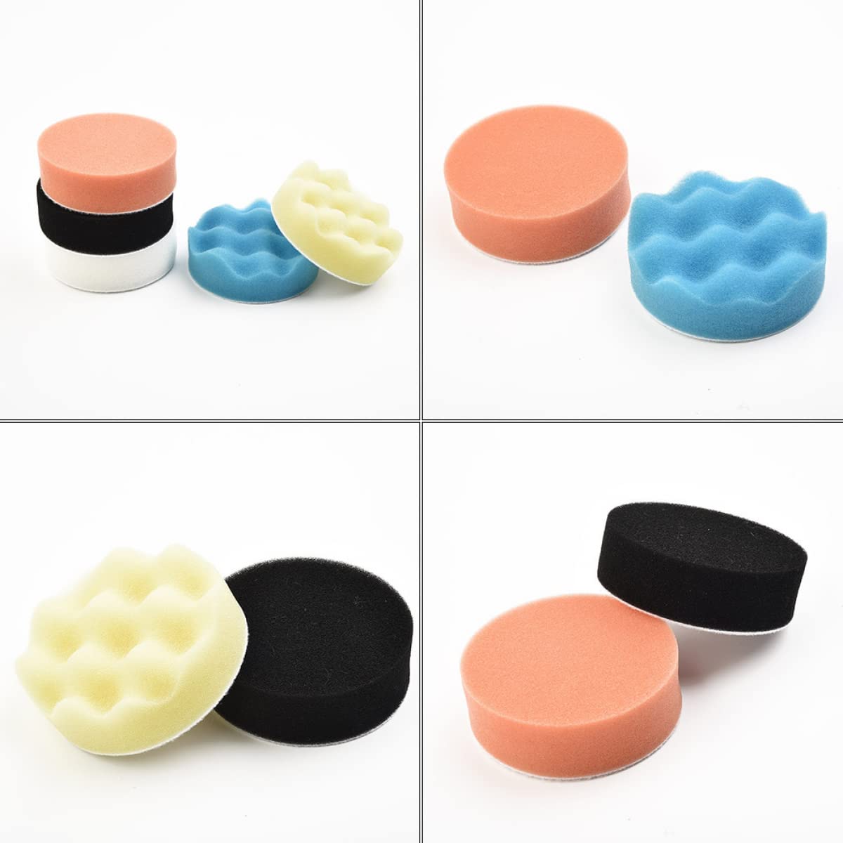 DAZZLEEX Polijstpads, 50 stks 3 inch/75mm Diameter Polijsten Spons Pads Schijven Auto Reiniging Waxen Tool
