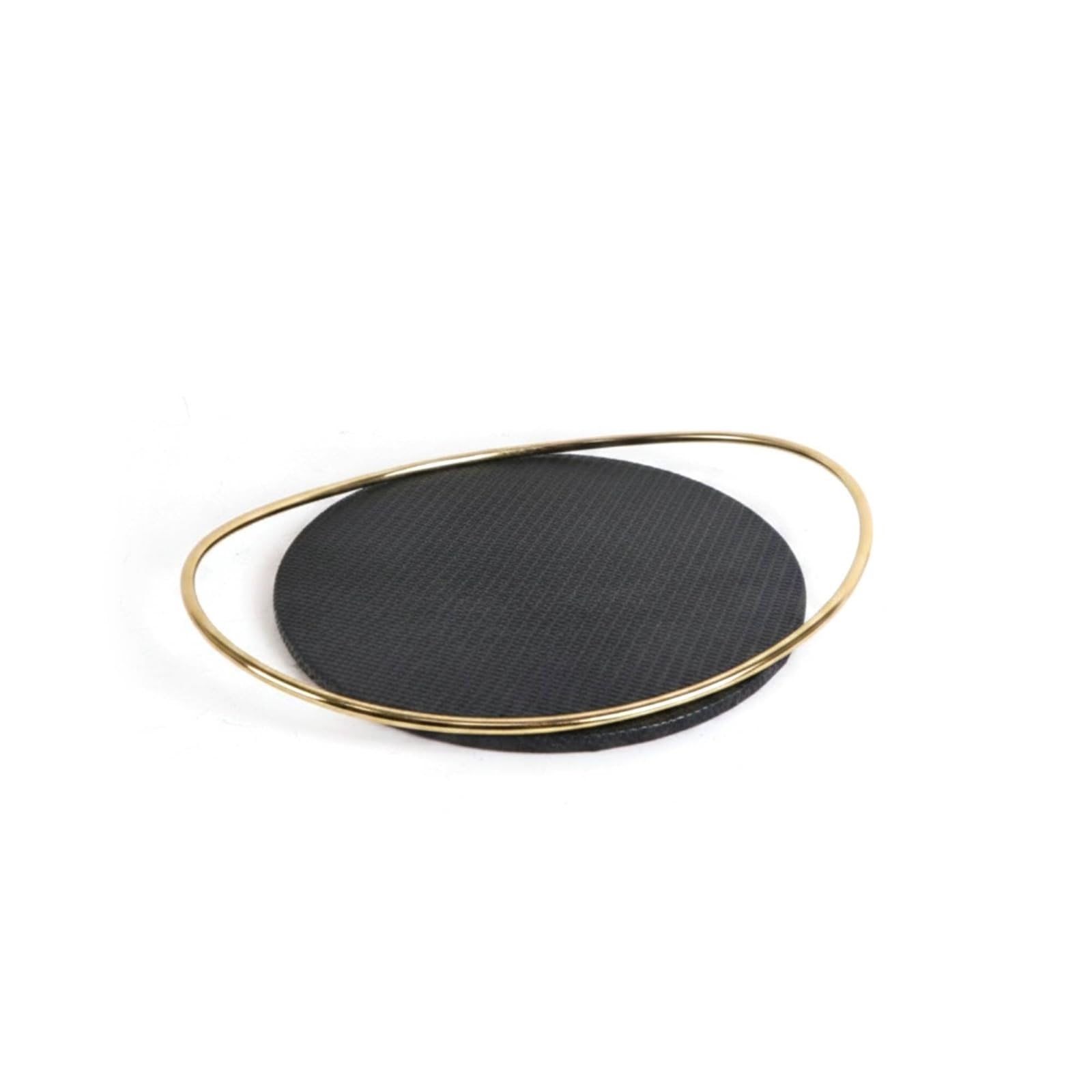 Hogar Decorativo Bordes Curvos Exhibición Bandeja Ovalada Bandeja Metálica Decorativa para Salón, Dorado De Acero Inoxidable, Bandeja Dorada De Acero Inoxidable