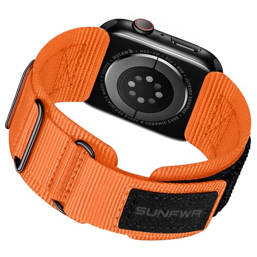 Bracelet Apple Watch 45mm 49mm 44mm SUNFWR, rechange Velcro robuste avec trois boucles pour iWatch