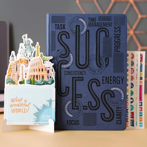 Image of DOODLE Productivity Pro Planner Gift Set 2026 | A5 Executive Planner (288 Pages) + Desk Calendar + Activity Book + 4 Sticker Sheets + Mobile Stand | Smart Gift Box for Professionals & Executives