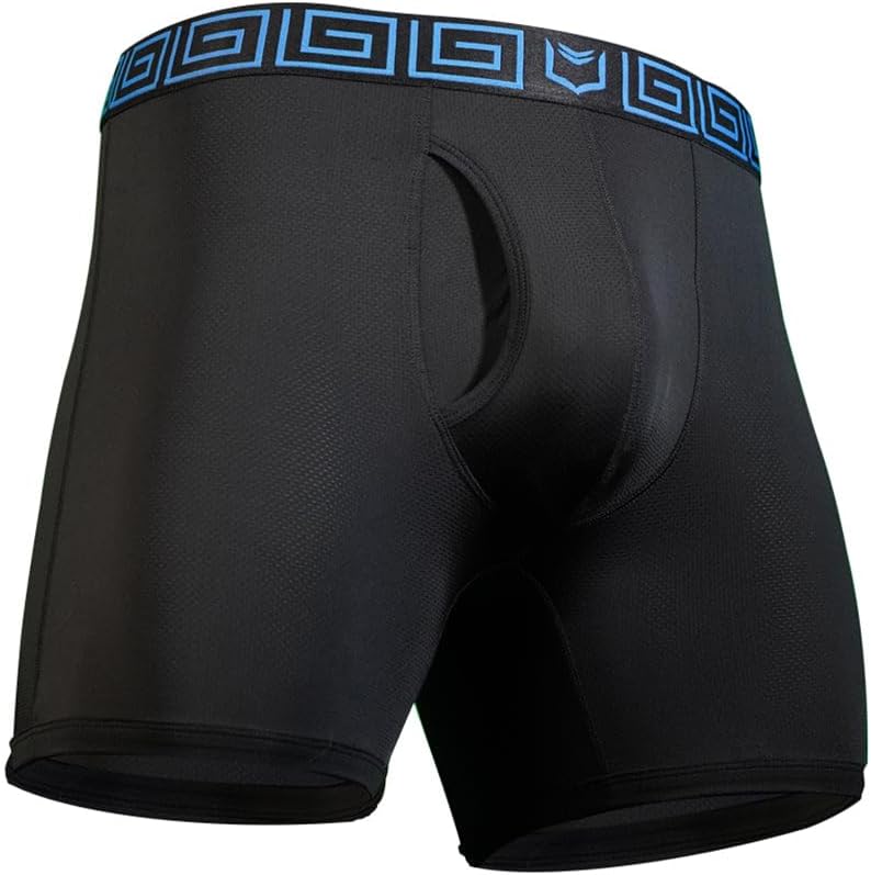 4.0 Men's AirFlow Mesh Dual Pouch Boxer Briefs | Breathable Moisture Wicking Cooling Underwear