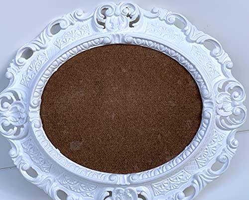 Marco de fotos ovalado blanco sin cristal, 45 x 38 cm, Prunk Rocooko, marco de fotos de 24 x 30 cm