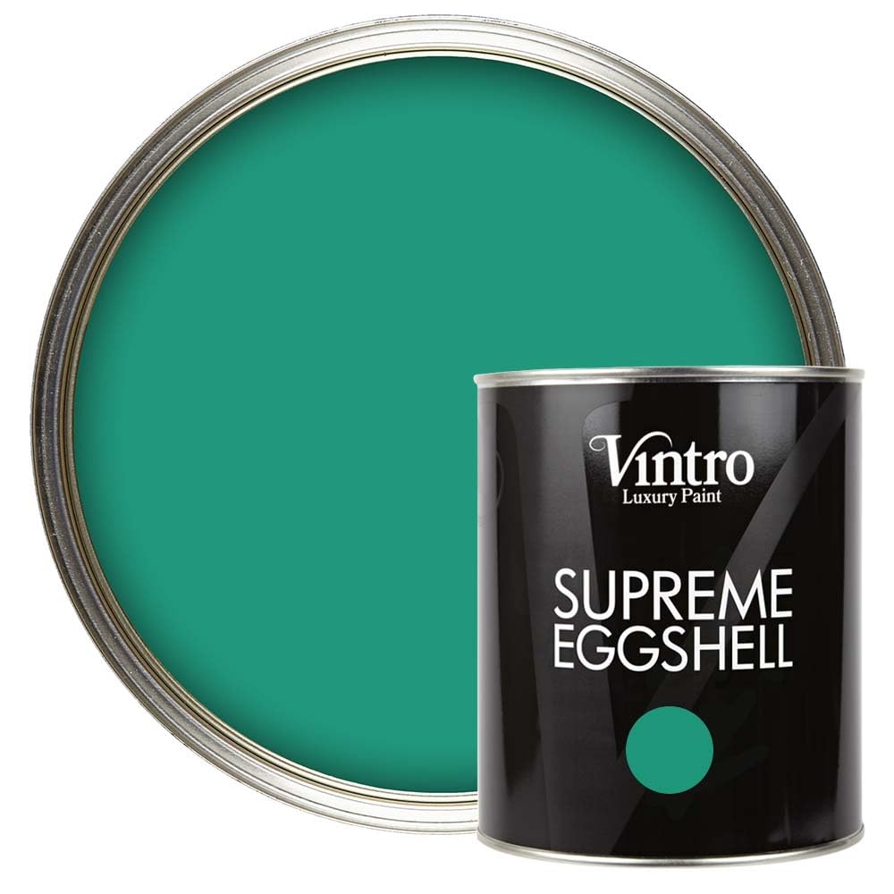 Vintro Paint Emerald Green Eggshell For Walls Wood Trim Satin Furniture Paint Interior & Exterior 1L (Esmeralde) from B&Q