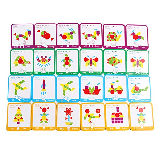 Set of 155 Wooden Pattern Blocks Geometric Manipulative Shape Puzzle ...