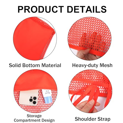 Image of VOROLO Mesh Tote Beach Bag,Women Fairycore Hobo Bag,Shoulder Bag,Soft Summer Casual Crochet Bags