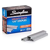 Swingline Staples, Heavy Duty, 1/4' Length, 25 Sheet Capacity, 100/Strip, 5000/Box, 1 Pack (79394),...
