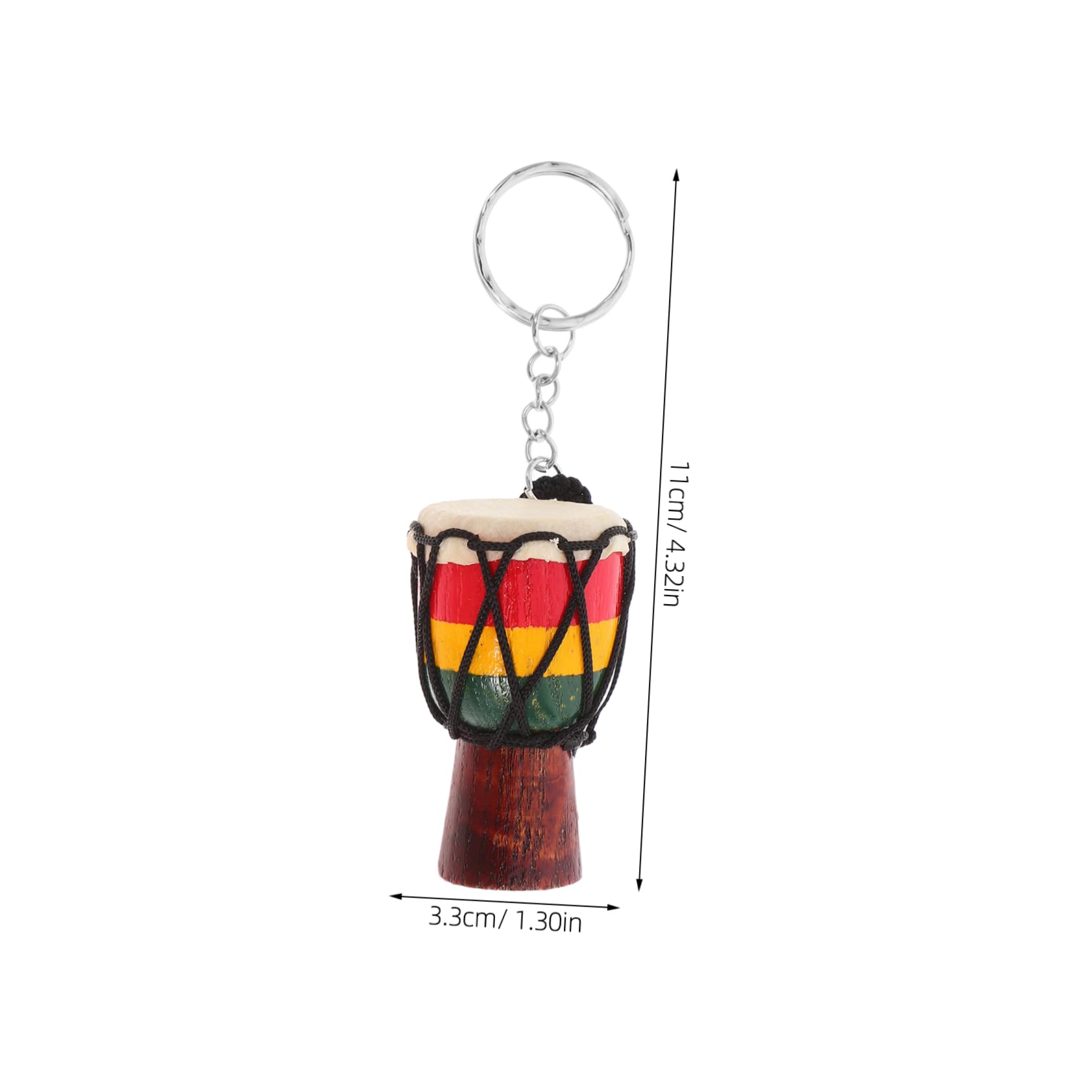 BRIGHTFUFU Handmade African Drum Keychain Mini Djembe Key Ring Bag Ornament Keychain Decorative