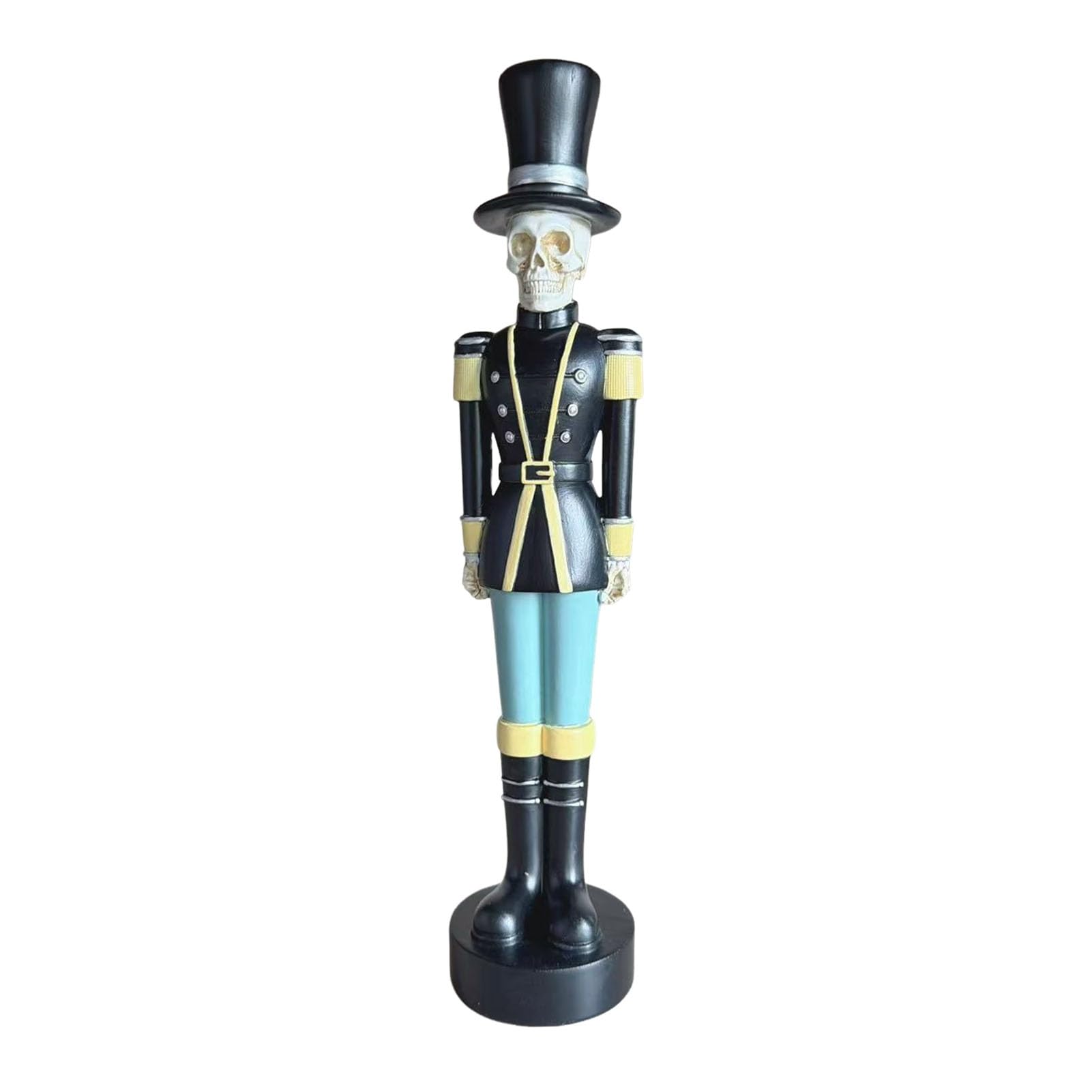 Glifora Halloween Skull Nutcracker Figurine - Resin Spooky Soldier Nutcracker Statue, Collectible Ornament for Shelf, Table and Indoor Home Decor