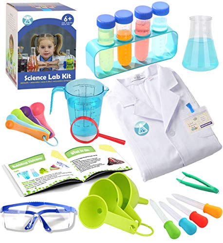 UNGLINGA Kids Science Experiment Kit with Lab Coat Scientist Costume Dress Up