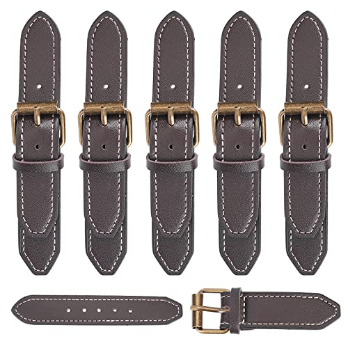 FINGERINSPIRE 6 Sets Black PU Leather Toggle Fasteners Snap On Buckle Sport Jacket Metal Clasp Leather Clasp