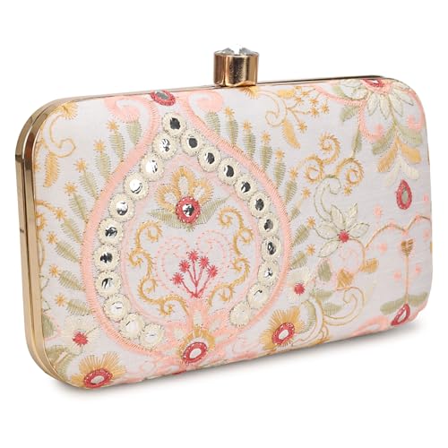 Image of LONGING TO BUY Hand Crafted Designer Box Clutch - Zari Embroidery For Women