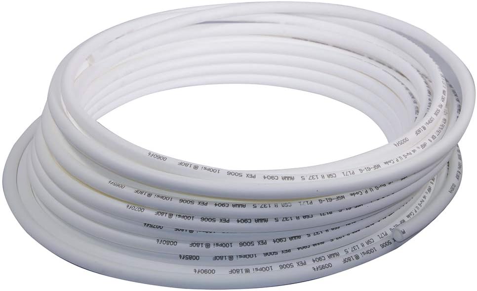 Pex-A Tubing - 3/4" x 500 Ft Coil; Non-Barrier Water Tube for Plumbing, White White 500 Ft 3/4 Inch