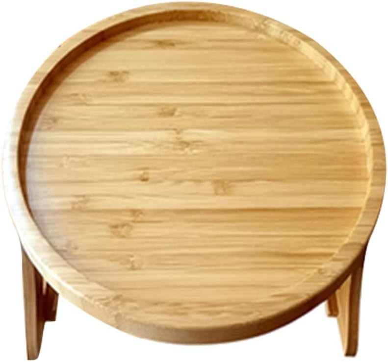 Couch Arm Table Tray, Wooden Foldable Sofa Arm Tray Clip Table for Eating Drink Snack (25 cm)