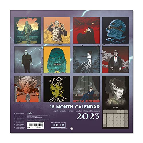 Grupo Erik Universal Monsters Wall Calendar 2023 12' X 12' FSC, 30 x 30 cm - Image 2