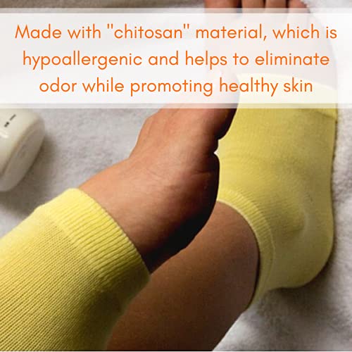 Yu-Be Heel & Elbow Socks For Dry Cracked Feet | Toeless Socks Made To Heal & Soften Rough Skin Overnight | Painfully Dry & Sensitive Skin Treatment I Moisturizing Day & Night I Callus Eliminator #TOP1