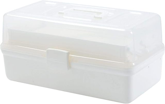 Plastic First Aid Storage Box - Medicine Storage Organizer Box Multi Layer Container, Household Home Office Car School Clip-On Handle Medicine Organizer (31x18x16cm)