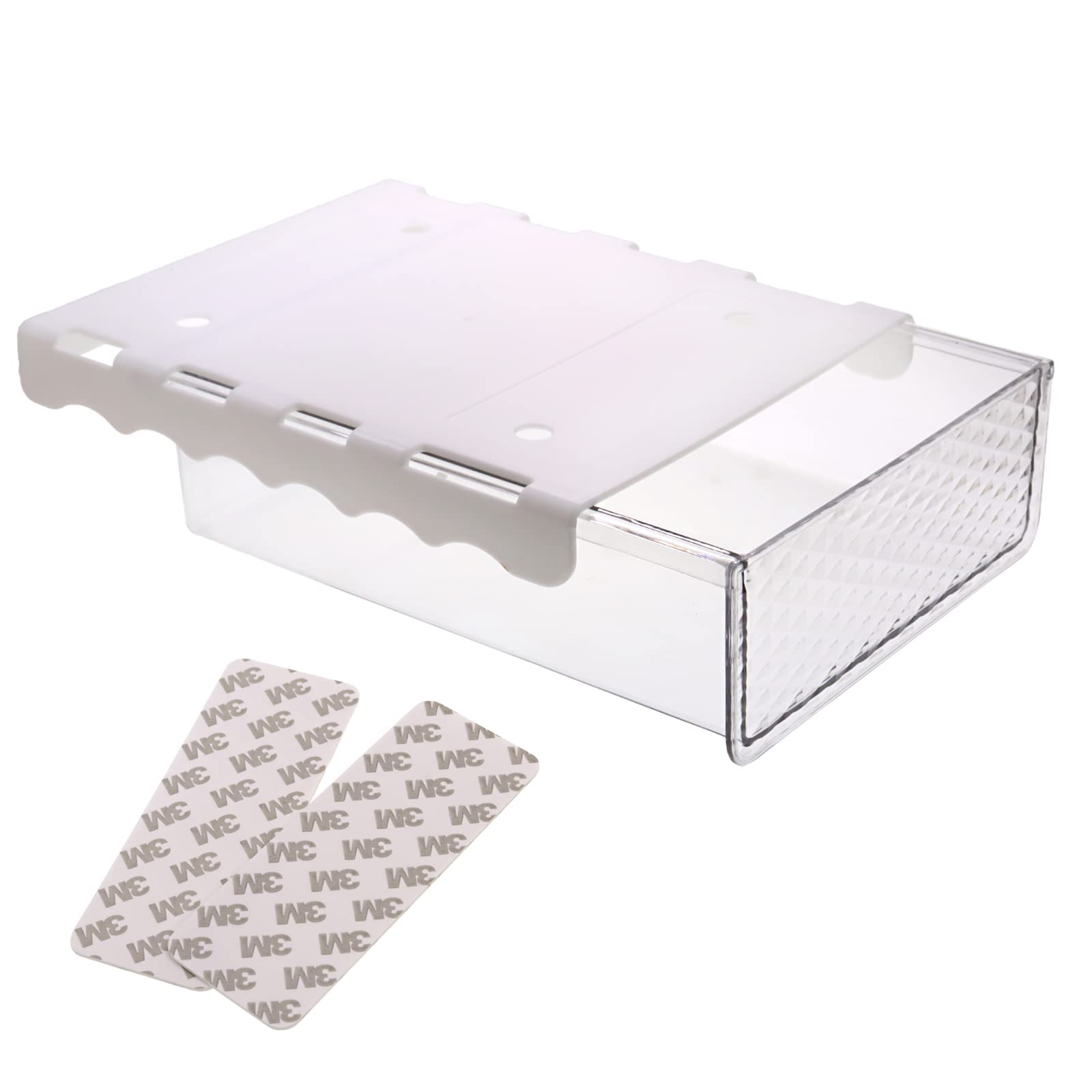 Photo 1 of DGQ Under Desk Drawer Self-Adhesive Under Table Storage Organizer Drawer Slide - Out Pencil Tray Hidden Under Desk Plastic Stick On Drawer