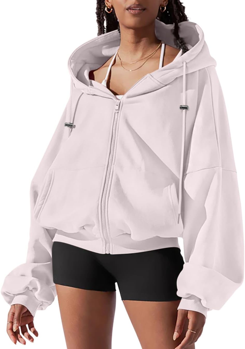 Womens Zip Up Hoodies Oversized Workout Sweatshirts Fall Fashion 2025 Casual Fleece Y2k Jackets Winter Fall Clothes - Image 4