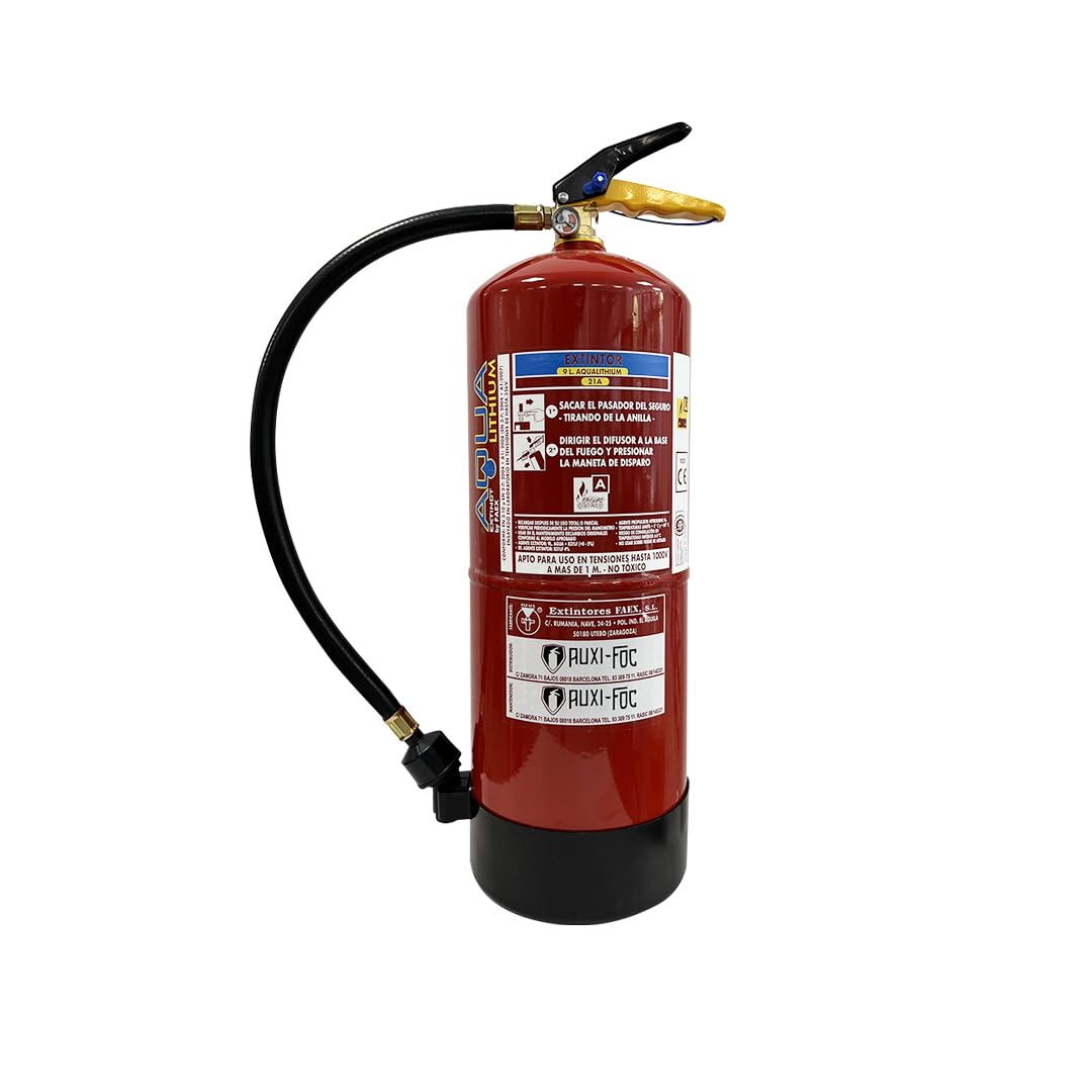 AUXI-FOC | Extintor de Incendios AQUALITHIUM Ion-Litio 6 litros| Especial Para Coches Eléctricos | Extintor Para Coche Seguro Y Eficiente con Alta Tecnología | Ideal Para Hogar Y Vehículo.