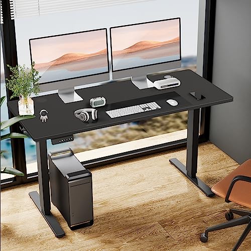 SMUG Standing Desk, Adjustable Height Electric Sit Stand Up Down Computer Table, 48x24 Inch Ergonomic Rising Desks for Work Office Home, Modern Gaming Desktop Workstation, Black(2 Packages) SMUG Standing Desk, Adjustable Height Electric Sit Stand Up Down Computer Table, 48x24 Inch Ergonomic Rising Desks for Work Office Home, Modern Gaming Desktop Workstation, Black(2 Packages)