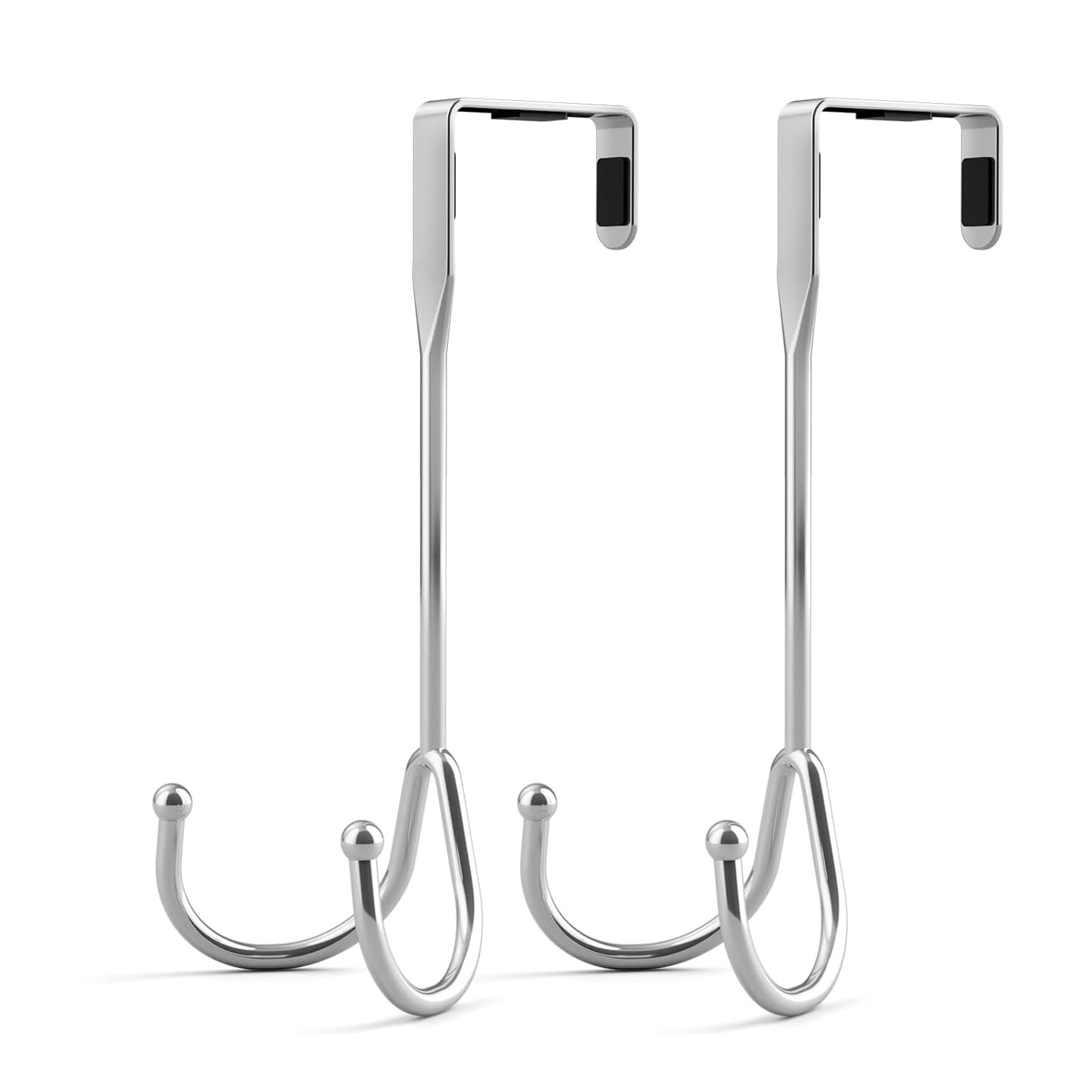 CAZSTYK 2Pcs Over Door Hooks Perfect for Hanging Jackets Towels Bags Stainless Steel Hanger Closet Bathroom Organization Tool Door Fasteners