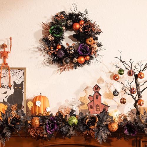 Valery Madelyn 18" Halloween Wreath with Lights for Front Door Party Decor by Valery Madelyn - Used condition - Image 4