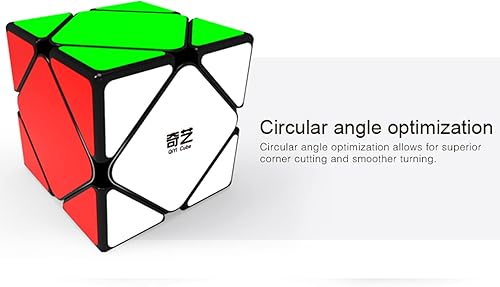 Miniatura 9 de QYTOYS Toys - Cubo de velocidad sesgado, cubo mágico negro de posicionamiento de núcleo, cubo mágico QYi Skewb, cubo de rompecabezas duradero, cubo