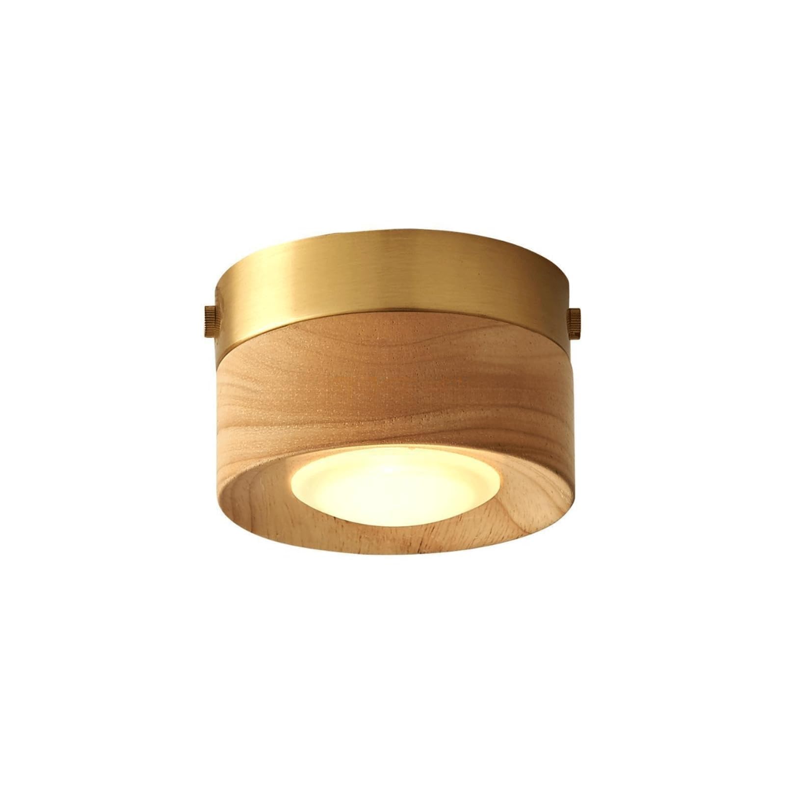 PLQWUJD Exquisite Chandelier LED Ceiling Light Fixture Round Ceiling Lamp 3.9in Flush Mount Lighting 3000k Close to Ceiling Light Brass Chandelier Vintage(Wood)