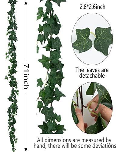 Apeair 3Pcs Artificial Greenery Ivy Vines Kit, 6Ft Odorless Silk Ivy Garland, Green Leaves Fake Hanging Plants, For Boho Decor, Home, Classroom, Wall, Party And Wedding Decoration #TOP1