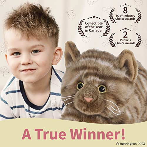 Bearington Louie Cat 15 Inch Stuffed Cat Plush - Realistic Cat Stuffed Animal - Tabby Cat Stuffed Animal #TOP3