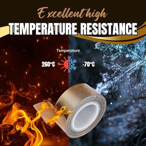 Flexzion High Temp Teflon Tape for Impulse Sealer, Vacuum Sealer, Heat Sealing, Food Packaging & Industrial Use - Teflon Fiberglass PTFE Tape, 20mm x 10m (0.8in x32.8 Ft)