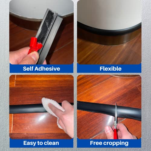 coukiu 328ft pvc floor transition strip peel and stick molding trim for threshold transitions with a height less than 5 mm02in carpet amp floor edging trim carpet to tile transition stripblack