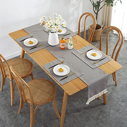 Chemin de table gris WXKAGF anti-plis de 30 x 200 cm pour un salon élégant et sans effort