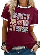 Material: Made of cotton blended. Soft and comfortable to wear. Size: S-2XL. Features: Round Neck, Short Sleeve, Let It Be Letter Print, Daisy Graphic Print, Regular Fit, Casual Style. Occasion: Great choice for you to wear in Spring, Summer, Autumn,...