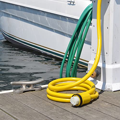 Conntek 50 Amp 125/250-Volt Marine Shore Power 4 Wire Extension Cord with Threaded Ring