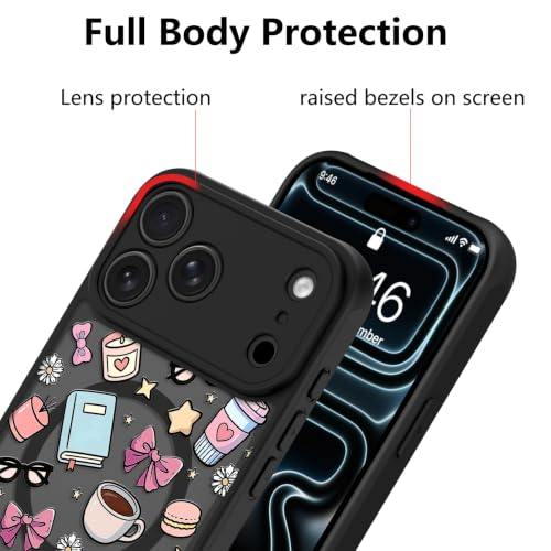 Image of KANGHAR Case for iPhone 17 Pro Cute Compatible with for Magsafe Black | Collage Design Protective Magnetic Case for Girls Women