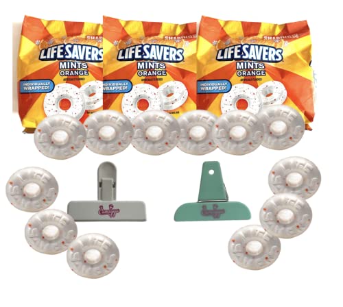 Lifesavers Hard Candy Orange Mint Sharing 13 Oz Size Bag Individually Wrapped 3 Bags With Exclusive Candyya Clip Bundle #TOP3