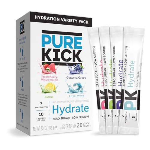 Pure Kick Hydration Drink Sticks - Hydration Variety Pack 20ct