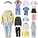 6 Sets Fashion 18 Inch Boy Doll Clothes Casual Wear Plaid Jacket Pants Sportswear Outfits with Tuxedo Suits for 18