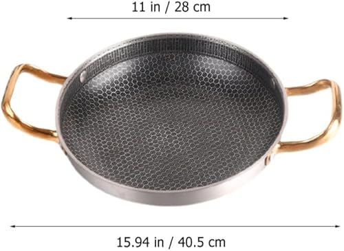 Miniatura 3 de Angoily Plancha de nido de abeja de acero inoxidable estilo Hong con diseño de cangrejos de río engrosado, olla de arroz creativa de doble oreja