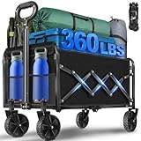 Wagons Cart Foldable, 360 Lbs with Adjustable...