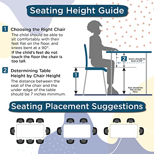 Image of Children's Factory, AB6554PB, As We Grow School Table, 30 inchx60 inch Adjustable Height 16 inch-22 inch H, Gray-Blue, Kids Daycare, Preschool or Classroom Study & Activity Table